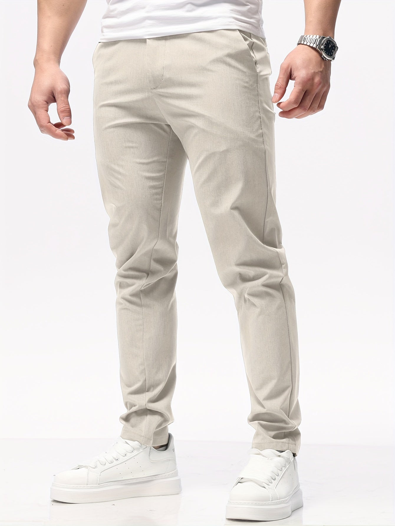 Beigefarbene Herren Slim Fit Freizeithose - Jonas