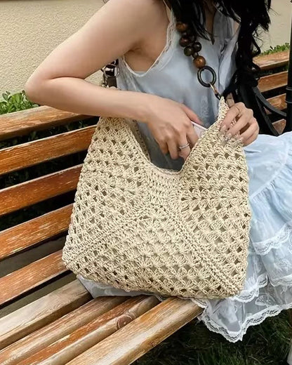 Tasche Ein Schulter Stroh