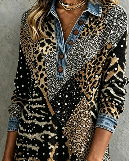 Kleid Leopard Tier Lässig