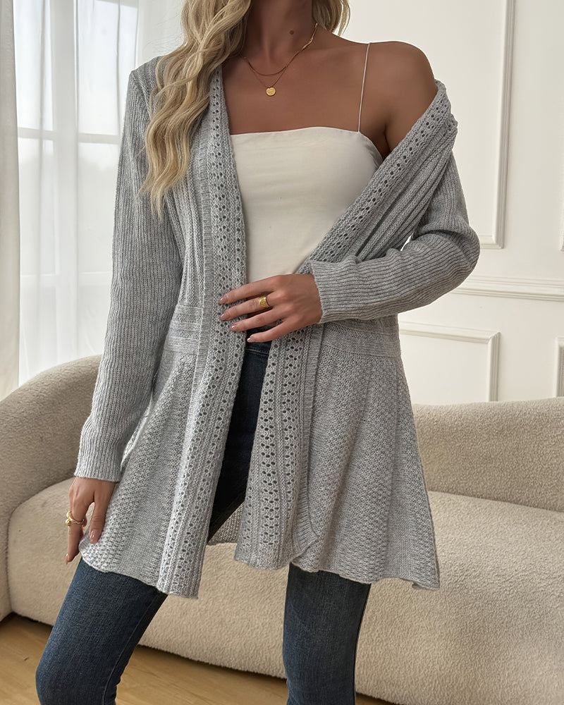Strickjacke Pulloverjacke Mid-Length