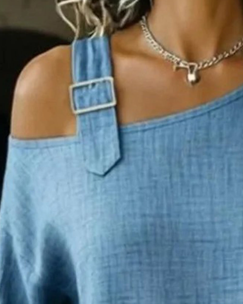 Kleid Von Der Schulter Sexy Langärmlig