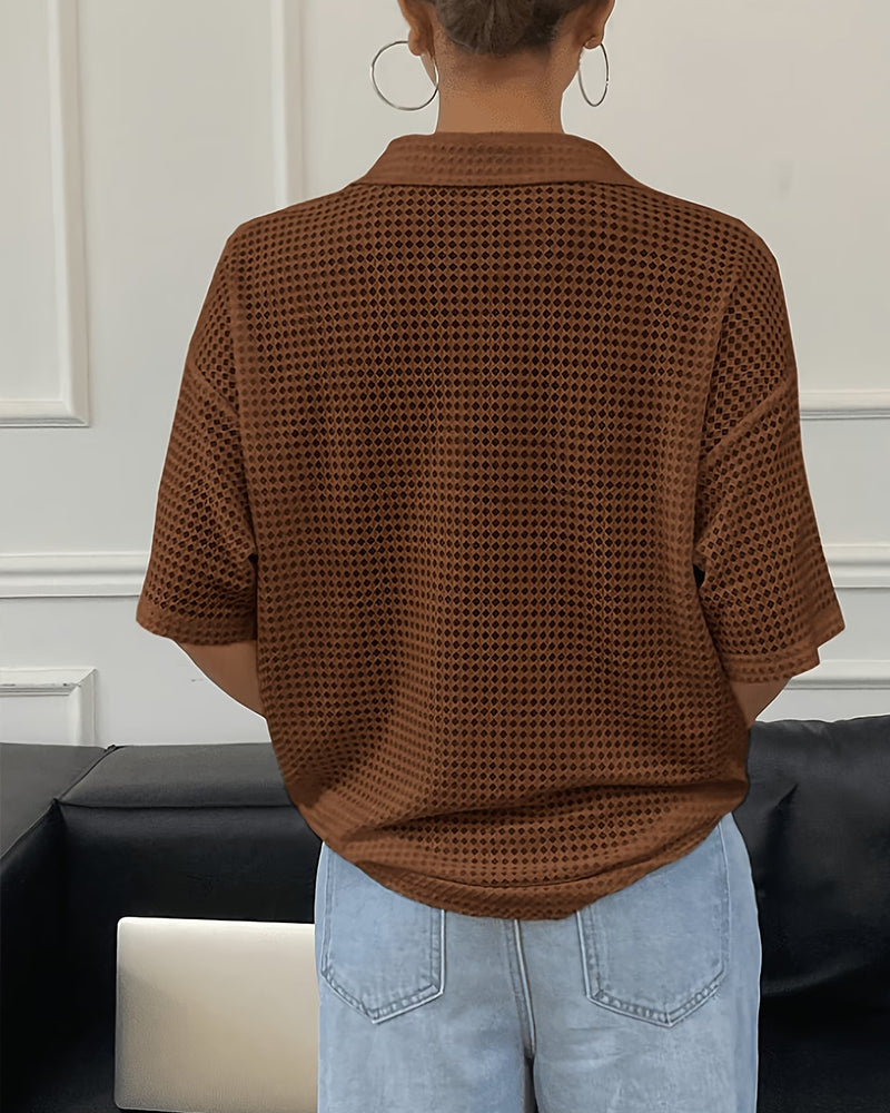 T-Shirt Polo Revers Drop Schulter