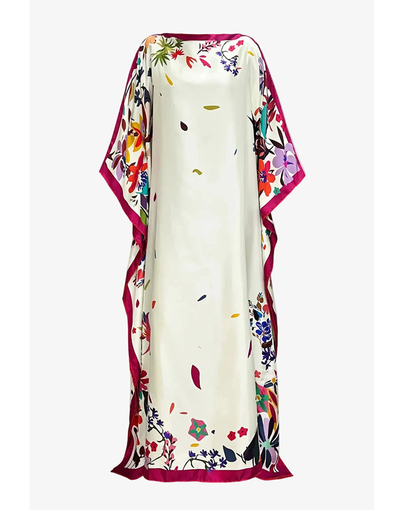 Kleid Off-Shoulder Kontrast Locker Urlaub