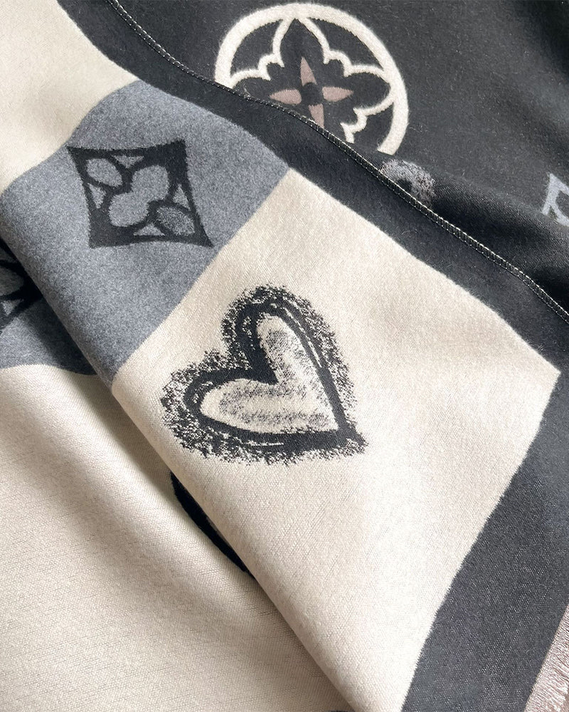 Schal Herz Geometrisch Mode Warm