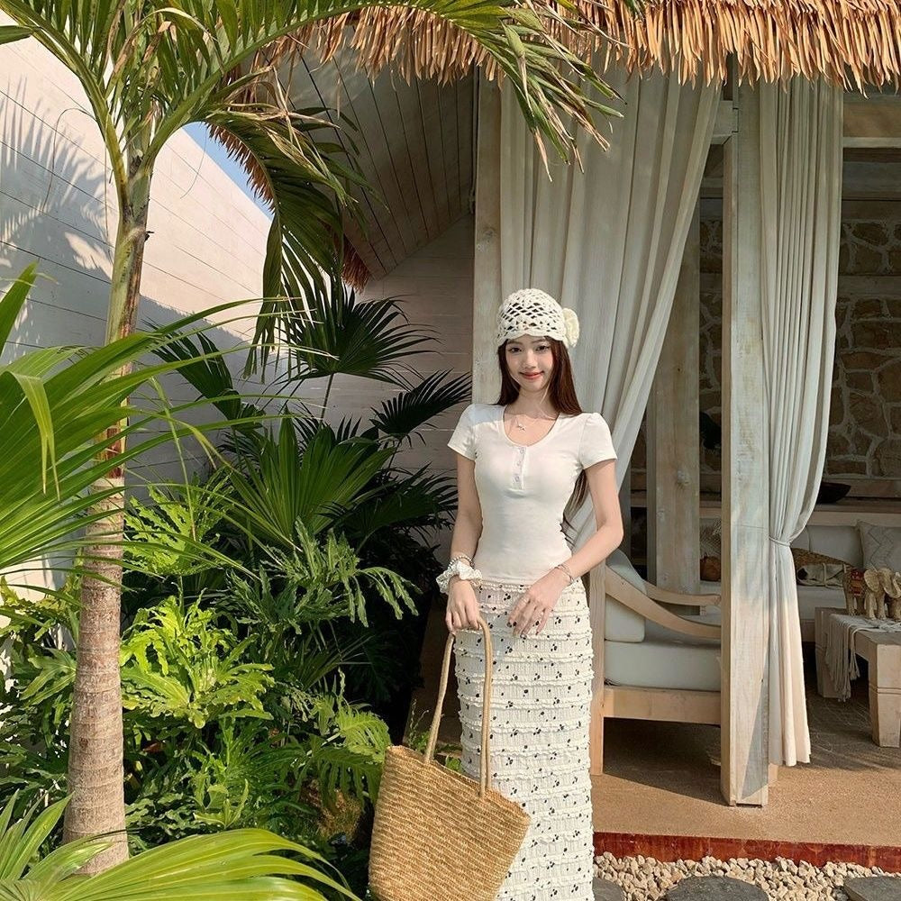 Floral Lace Maxi Skirt for Women - Olimpia