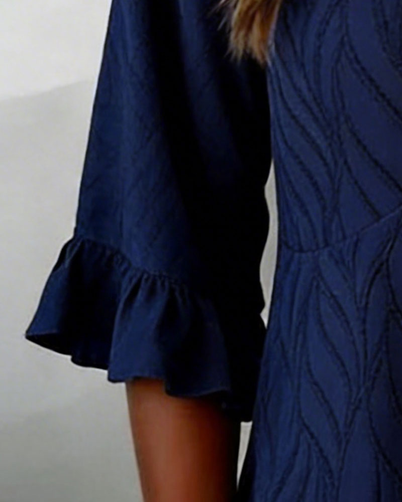 Bluse mit Struktur und Rüschenbesatz