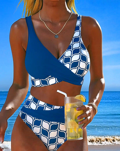 Bikini geometrischer Print zusammengefügt sexy
