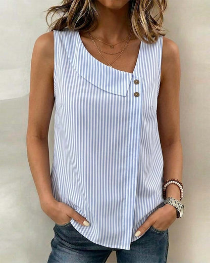 Bluse gestreift asymmetrisch ärmellos
