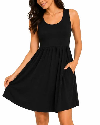 Kleid Ärmellos Locker A-Linie Mini