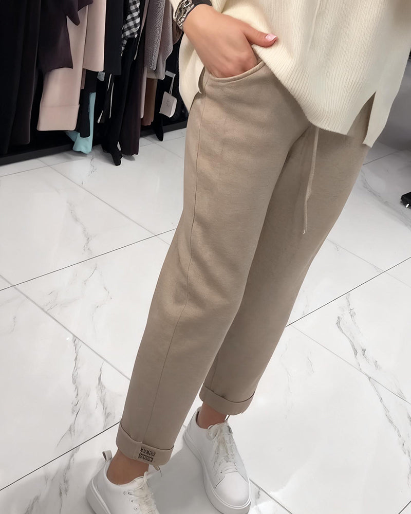 Hose Schnürung Gestrickt Cropped