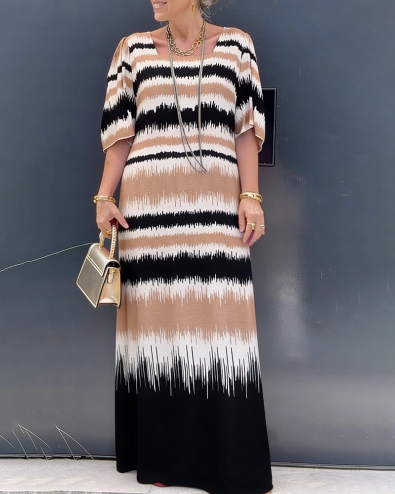 Kleid Farbverlauf Print BODENLANG