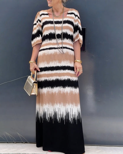 Kleid Farbverlauf Print BODENLANG