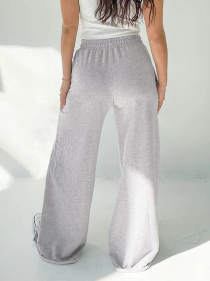 Einfarbige Vintage Sweatpants mit Umschlägen
