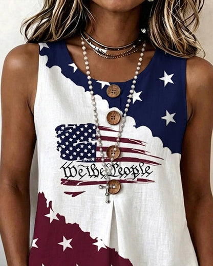 Tank Tops Sterne Und Streifen Print