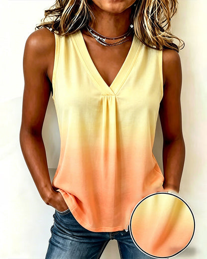 Tank Top Ombre V-Ausschnitt