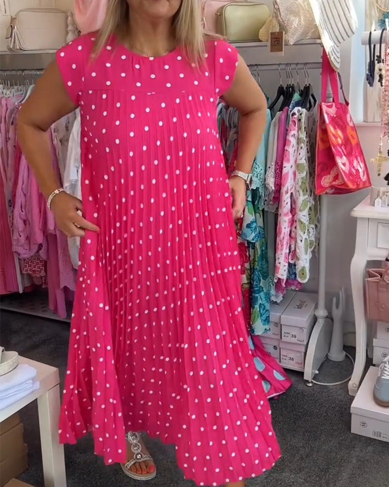 Kleid Plissiert Tupfen