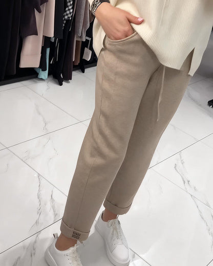 Hose Schnürung Gestrickt Gekürzt