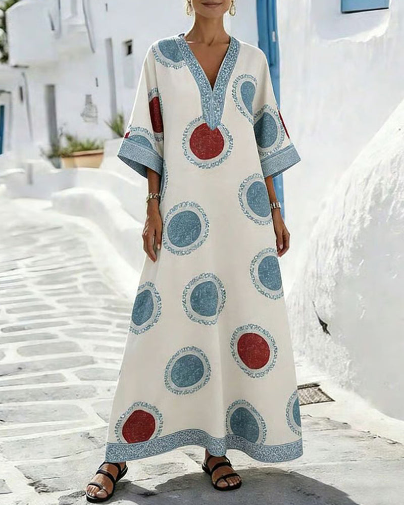 Kleid Pünktchen Druck Locker