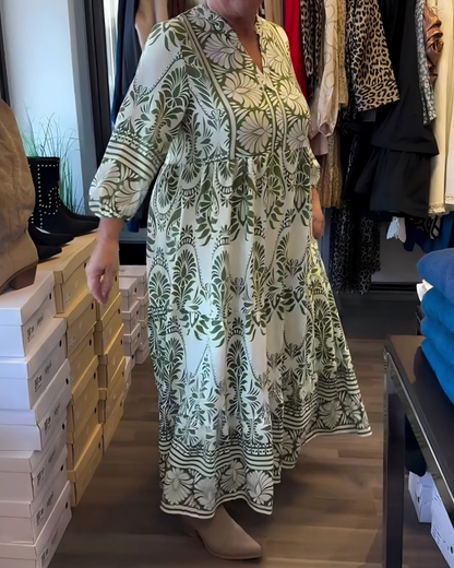 Kleid mit Blumenmuster und V-Ausschnitt