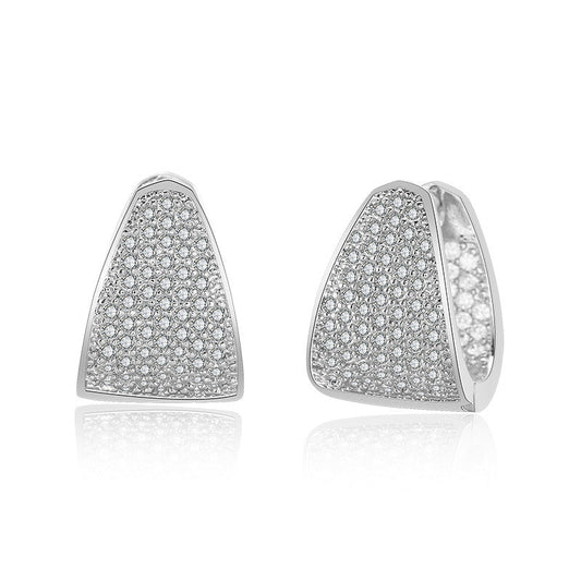 Fächerförmige Ohrringe für Frauen Silber