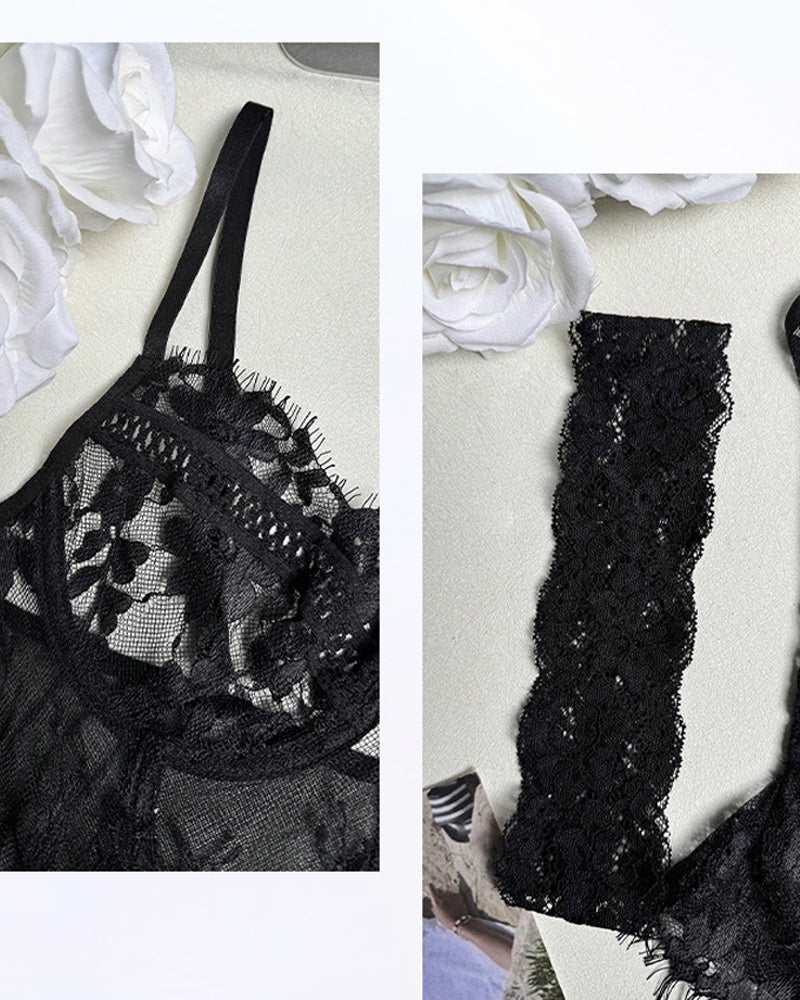 Lingerie Unifarben durchsichtig Einteiler