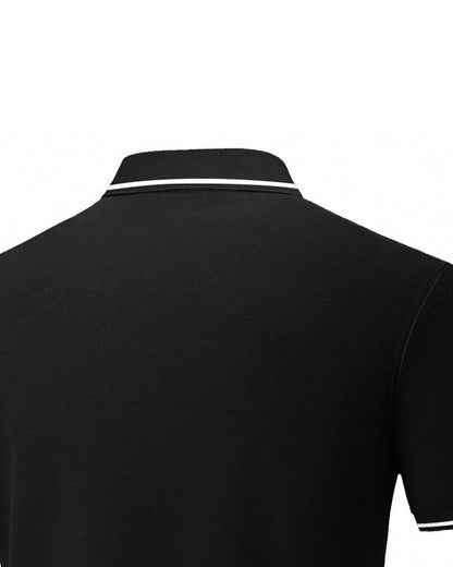 Hemd Herren Regular Fit Kontrastbündchen Kurzarm Strick-Polo