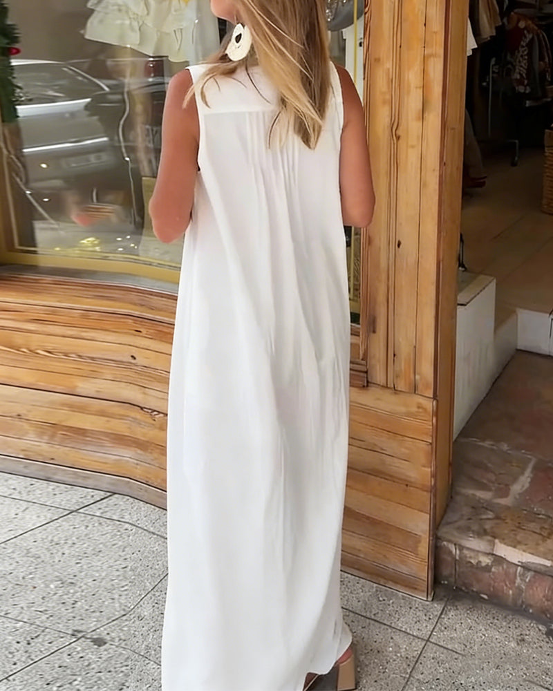 Kleid Ärmellos Ausgeschnitze Spitze Urlaub