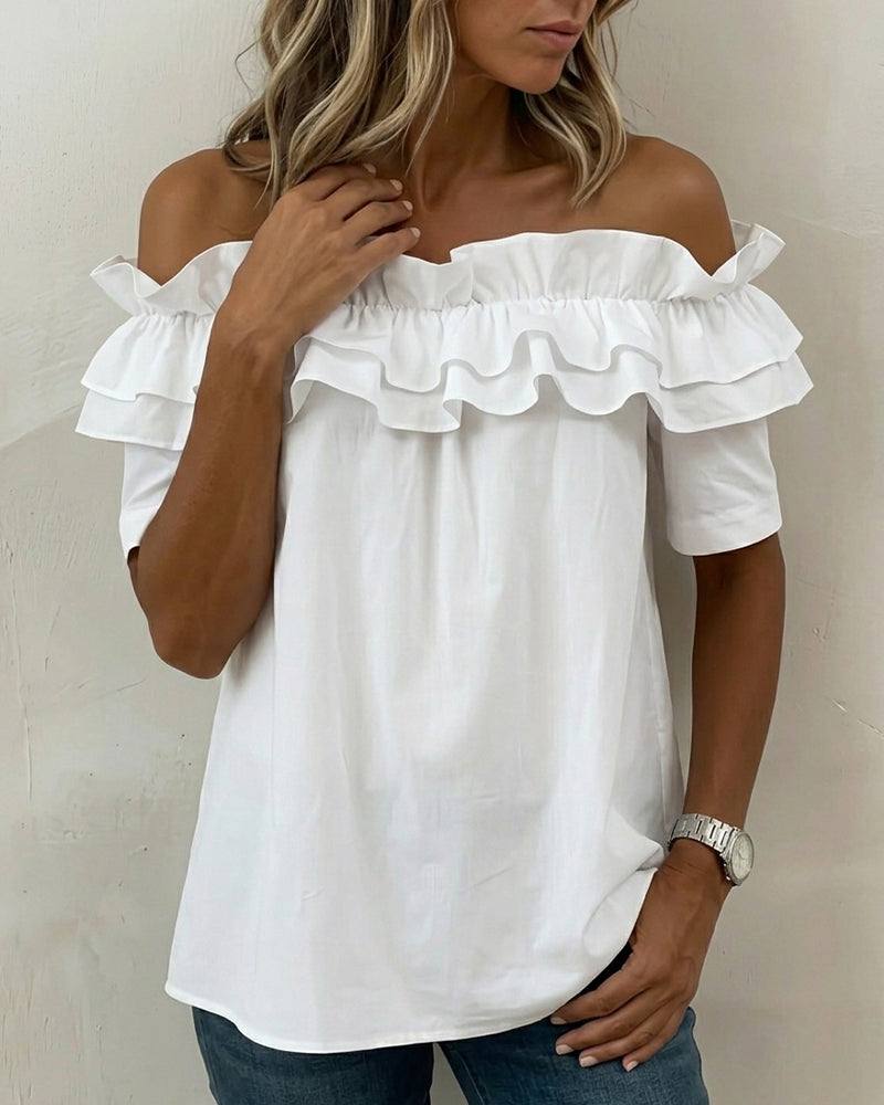 Bluse Rüschen Off-the-Shoulder