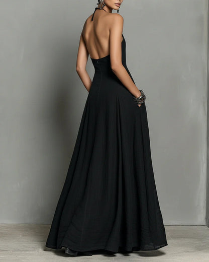 Kleid Modisch Halter Neck Lang