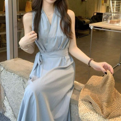 Sleeveless Maxi Dress with Belt for Women - Lidia