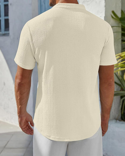 Hemd Einfarbig Locker Henley