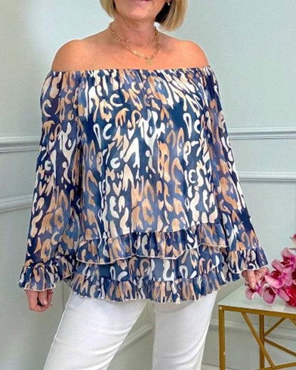 Bluse Langarm Bedruckt
