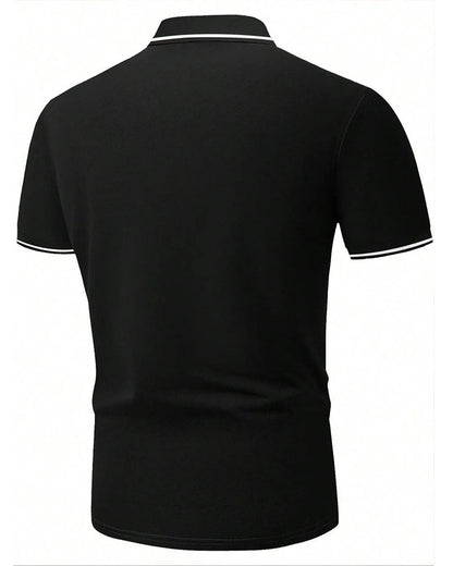 Hemd Herren Regular Fit Kontrastbündchen Kurzarm Strick-Polo