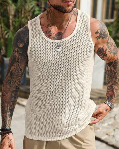 Tank Top Netz Hohl Aus