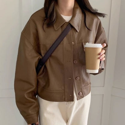 Oversized Faux Leather Jacket for Women - Selvaggia