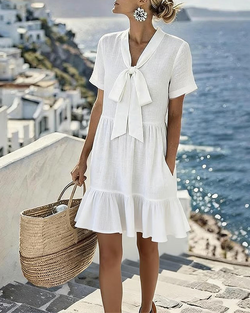 Kleid Elegant Drapiert A-Linie