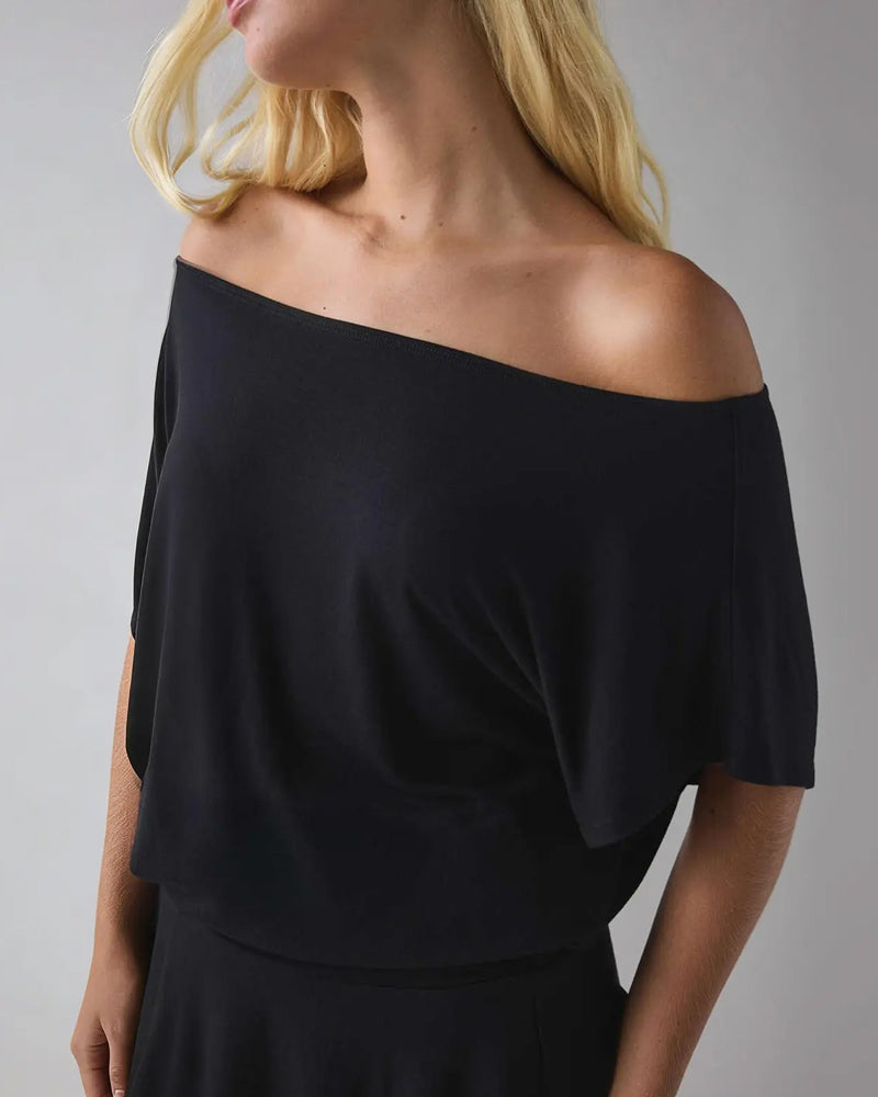 Kleid Off-Shoulder Locker Fledermaus