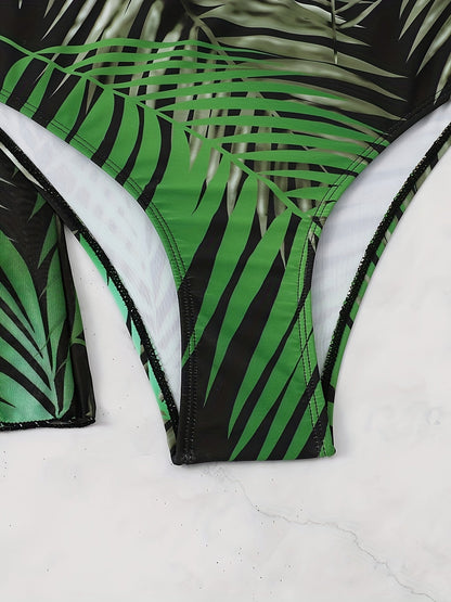 Leaf print swimsuit set - Clara