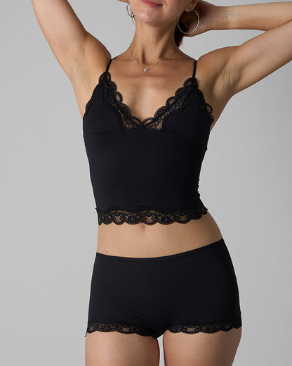 Set leichte Spitzen-Camisole und Slip