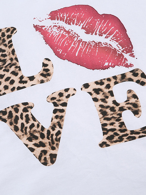 Weißes Y2k Monogramm Oversized Shirt in Kurzarm