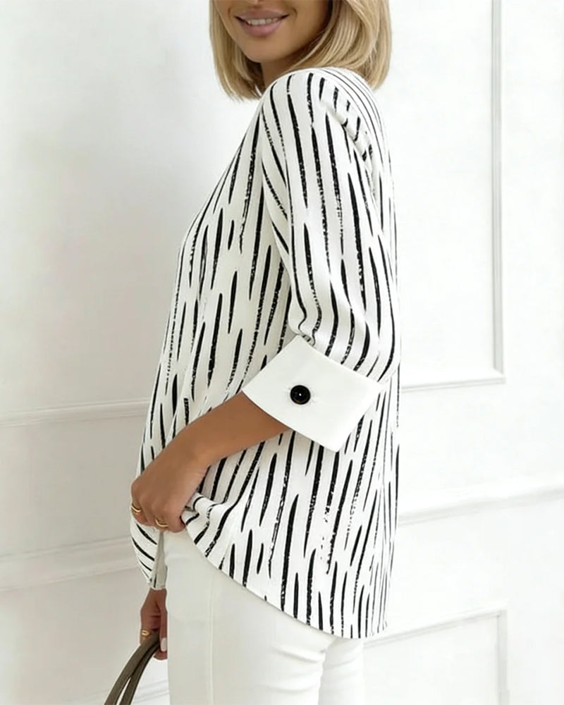 Bluse Linienprint 3/4-Arm