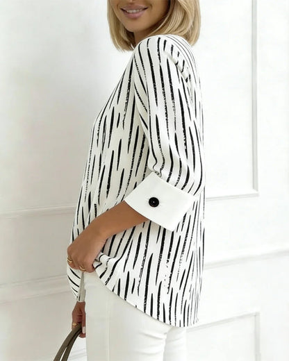 Bluse Linienprint 3/4-Arm