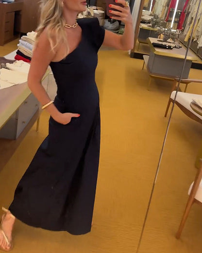 Kleid Elegant Schulterfrei Gerüscht Lang