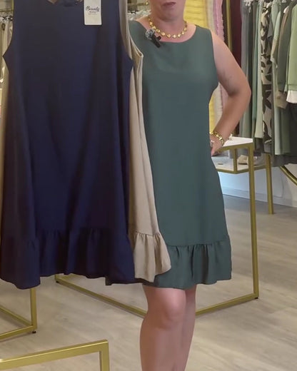 Kleid Ärmellos Modisch A Saum