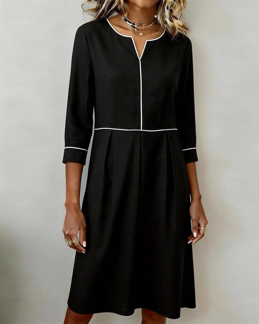Kleid Stilvoll Kontrastfarbe