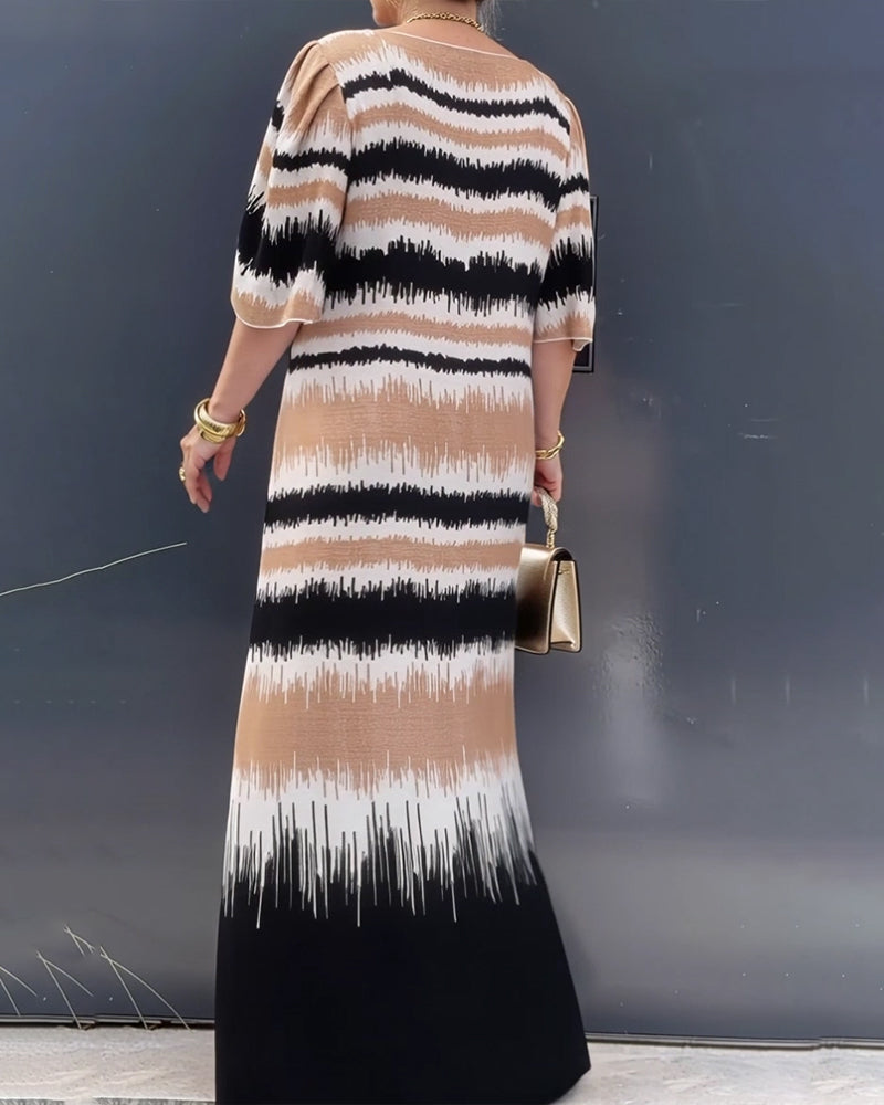 Kleid Farbverlauf Print BODENLANG
