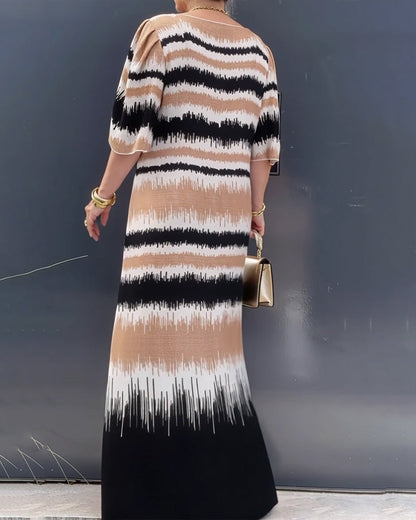 Kleid Farbverlauf Print BODENLANG