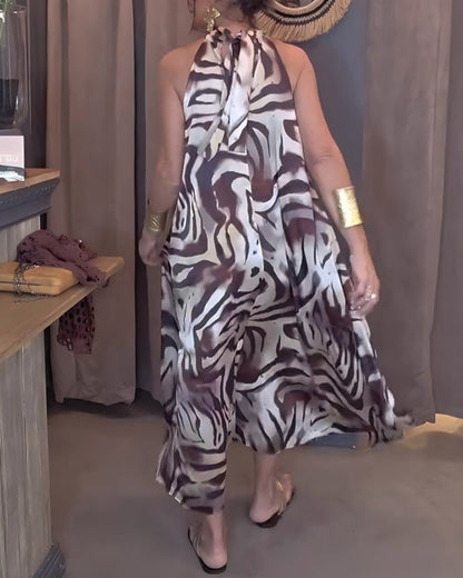 Kleid trägerlos ärmellos bedruckt