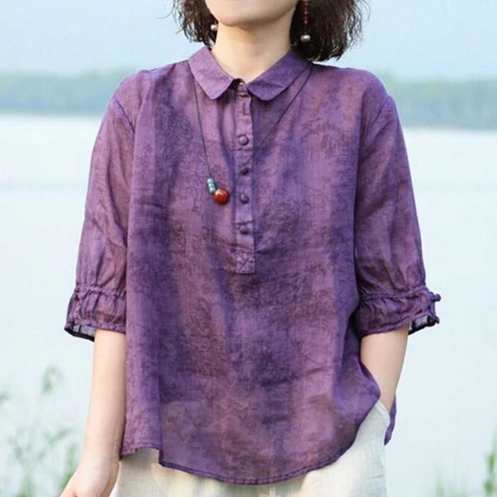 Long Sleeve Button Up Shirt for Women - Caterina