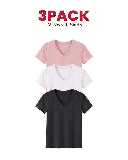 1/3er-Pack Bequeme Basic-T-Shirts Für Damen